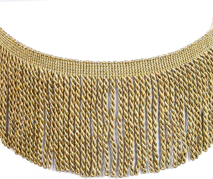 5 Yard Curtain Bullion Fringe Trim-Rayon Tassel Embellishments | 4 Inch Wide by fenghuangwu