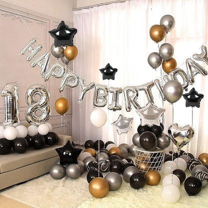CANREVEL Happy Birthday Banner Decorations + 12Pcs Star Balloons, - Image 4