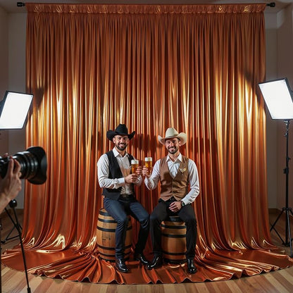 40x10ft Terracotta Glitter Backdrop Curtain - Image 7