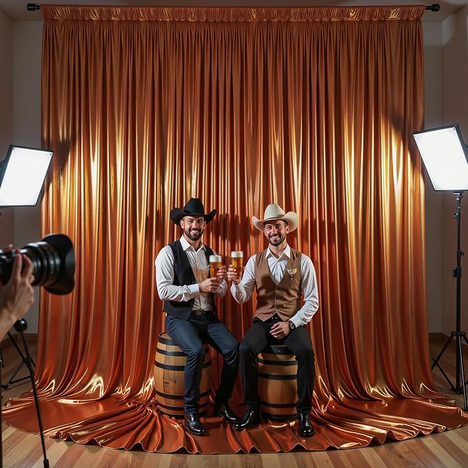 20x10ft Terracotta Glitter Backdrop Curtain - Image 5
