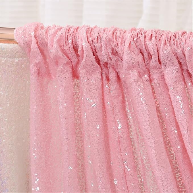 Eternal Beauty Pink 3mm Sequin Backdrop 10x10 Ft - Image 5