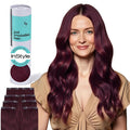 Irresistible Me Real Human Hair Extensions Clip Ins – 100% Human Hair Clip In Extensions for Length & Volume – Invisible Extension – Heat Resistant & Dyeable – Cherry Red, 20 Inches