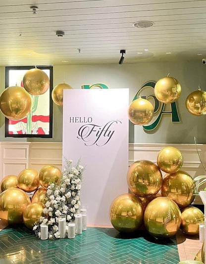 12Pcs Gold Round Balloons Foil, Giant Metallic Gold Foil Balloons - Image 4