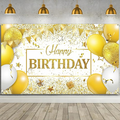 Tatuo Happy Birthday Decorations Backdrop Banner by Tatuo