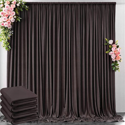 20 ft x 10 ft Wrinkle Free Brown Backdrop Curtain by Outpain