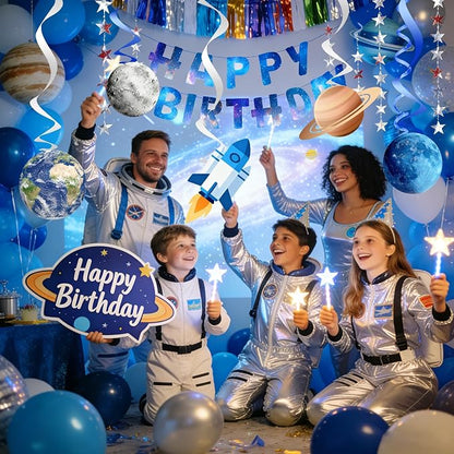 Outer Space Party Decorations, Happy Birthday Galaxy Banner, Solar System - Image 5