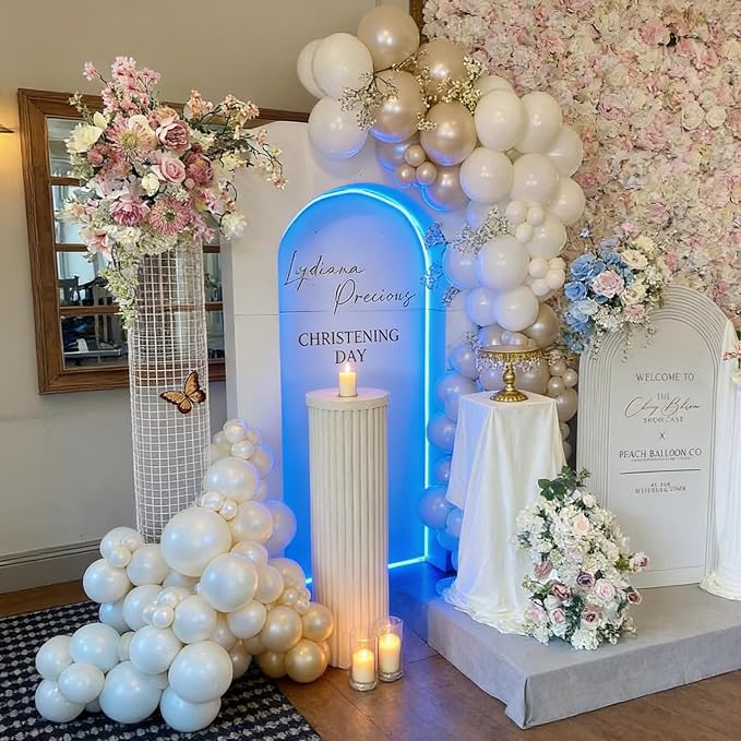 50pcs 12 Inch Pearl White Latex Balloons | Premium Pearl Balloon Kit - Image 6