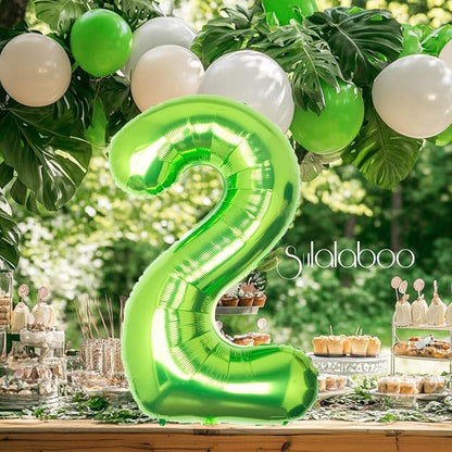 40 Inch Green Number 2 Balloon Lime Big Large Helium Number 0-9 | Giant Digital - Image 4