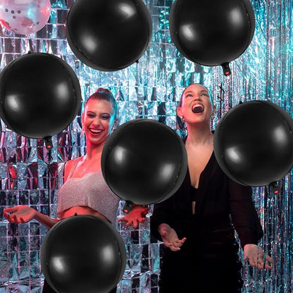 Metallic Black Balloons, 22 Inch Large Sphere Round Balloons - Image 6