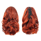 Auburn Ponytail Extension,9" Short Curly Wavy Claw Clip Pony tails Hair Extensions Natural Soft Synthetic Hairpiece for Women