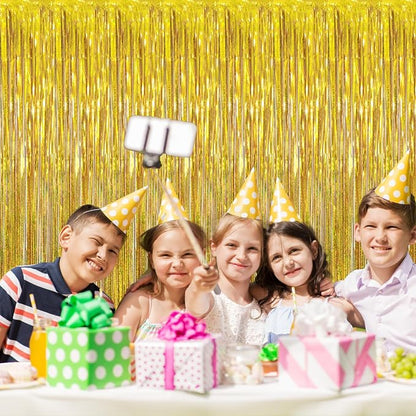 GOER 3.2 ft x 8.2 ft Metallic Tinsel Foil Fringe Curtains Party Photo Backdrop - Image 4