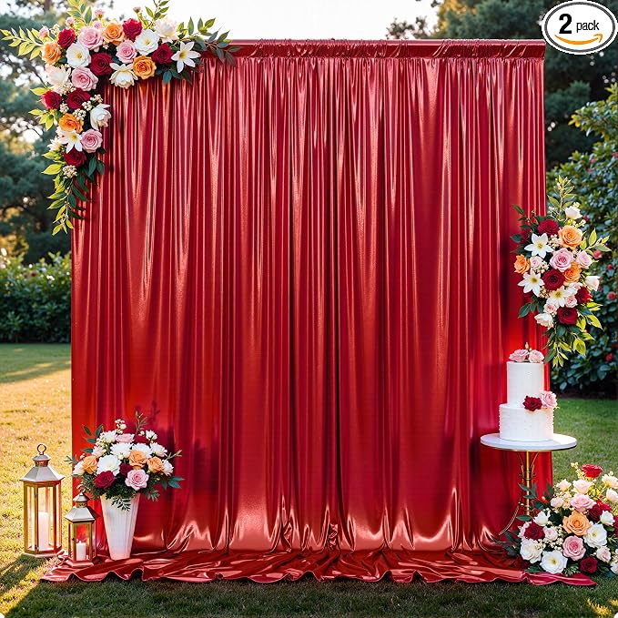 10x10FT Red Sequin Backdrop Curtain by Unknown