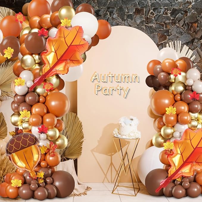 2 Set Fall Balloon Arch Kit Adjustable Fall Column Stand Thanksgiving Balloon - Image 7