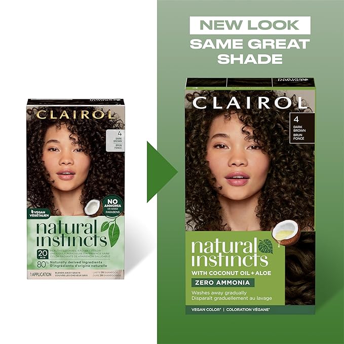 Clairol Natural Instincts Demi-Permanent Hair Dye, 6C Light Brown Hair Color, Pack of 1
