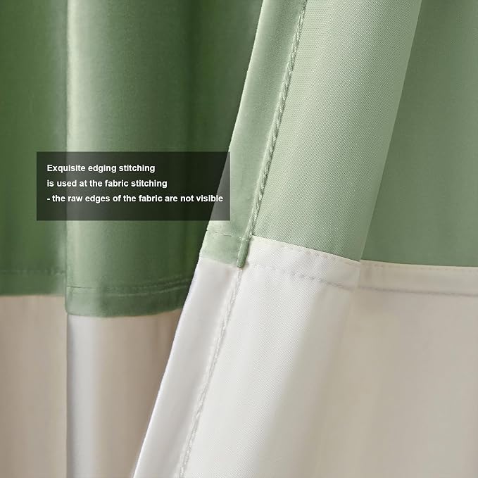 BULBUL Luxury Color Block Velvet Curtains 102 inch - Image 3