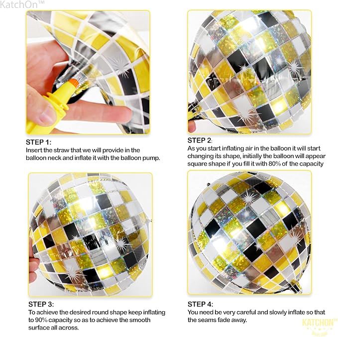 KatchOn, Shiny Disco Ball Foil Balloons - Image 3