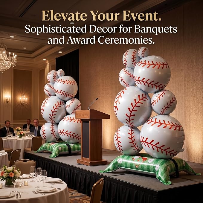 Giant 43-Inch Self-Standing Baseball Foil Balloons 2-Pack, Reusable 3D Mylar - Image 4