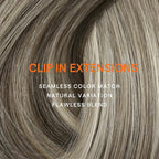 Full Shine Clip in Human Hair Extensions 20 Inch Seamless Clip in Extensions Straight Remy Hair Cool Ash Brown Ombre Highlight Blonde Hair Extensions Clip ins 7 Pcs 120 G