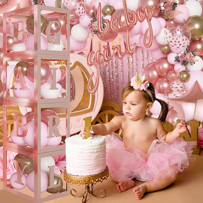 Amandir 134pcs Rose Gold Balloons Baby Box - Image 7