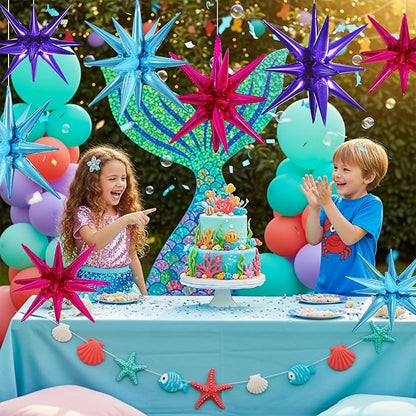 TONIFUL 8 Pcs Green and Gold Explosion Star Foil Balloon Party Decoration | 22 - Image 4