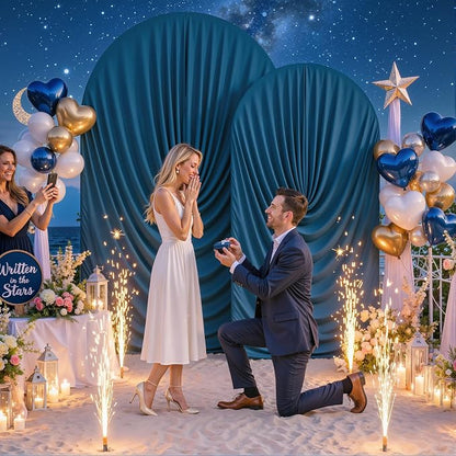 Navy Blue Wedding Arch Backdrop Cover 7.2ft and 6ft Draped Arch Covers Stretchy - Image 8