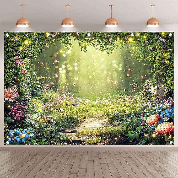 12x8ft Enchanted Forest Photography Backdrop Fairy Garden Banner | Fairytale - Image 2