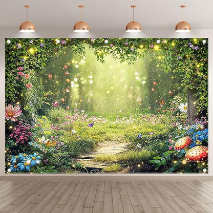 12x8ft Enchanted Forest Photography Backdrop Fairy Garden Banner | Fairytale - Image 2