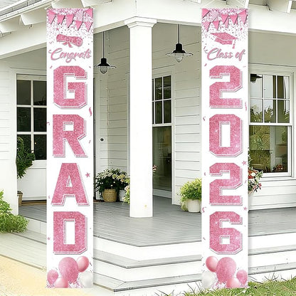 COHIE Congrats Grad Class of 2026 Porch Banner a Set of 2 by COCHIE
