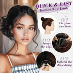 BARSDAR Drawstring Ponytail Extension - 10 Inch Short Wavy Black Brown Ponytail Extensions for Women - Synthetic Comb Clip in Ponytail Hairpieces Fake Pony Tails Daily - Black Brown