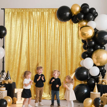 SquarePie 10x10ft Gold Sequin Backdrop, High Density Non-Transparent Glitter - Image 7