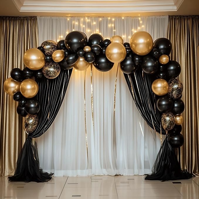 Black and Gold Balloons 55 Pcs 12 Inch Metallic Gold Balloons Black Balloon - Image 8