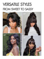 LUVME HAIR 7x6 HD Lace All-Day Comfort Wig with Bangs 200% Density Hair PartingMax Lace Wigs Loose Body Wave Lace Front Wigs Human Hair Pre Cut Plucked Lace Frontal Glueless 20 Inches