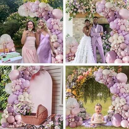 Pink and Purple Balloon Arch Kit - Image 4
