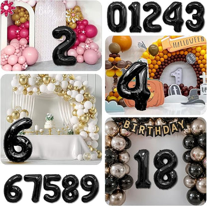 Black Number Balloons 20 Balloon Numbers 20th Number Balloon Foil Mylar Party - Image 8