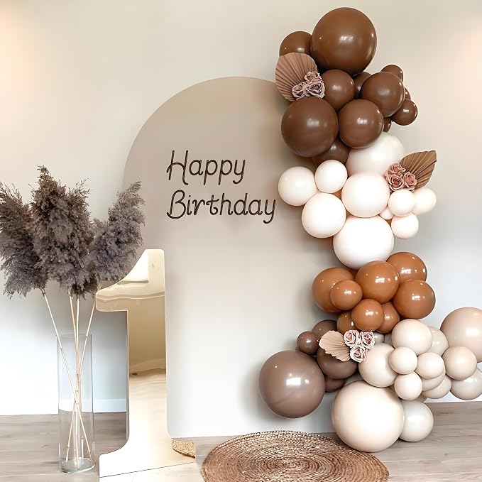 Awenztech 122pcs Dark Brown Balloons, 18 12 10 5 inch Boho Balloons Different - Image 7