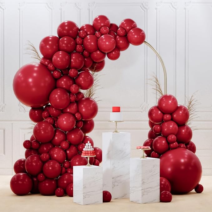 PartyWoo Burgundy Balloons 92 pcs Different Sizes of 18 12 10 5 Inch Dark by PartyWoo