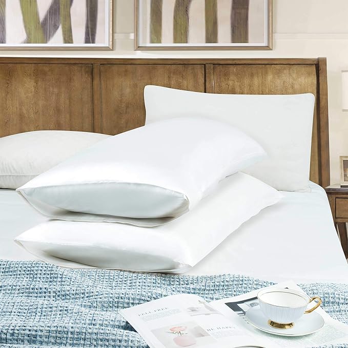 Tyfitb Satin Pillowcase Set for Hair & Skin Care – Cooling, Hypoallergenic, Anti-Frizz, Wrinkle-Free – Soft, Luxurious Pillowcases with Envelope Closure – 2-Pack, Standard Size 20x26, Gift-Ready