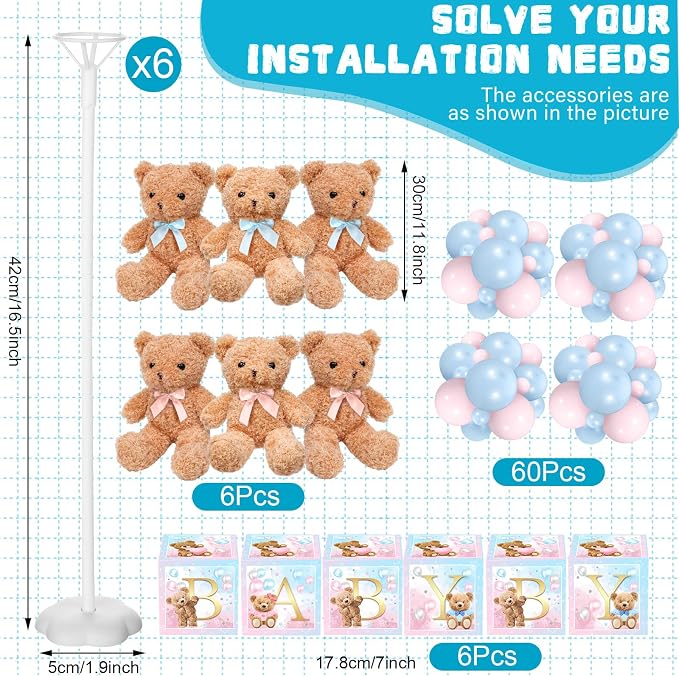 Lenwen 6 Sets Baby Letter Boxes Decorations Table Centerpieces - Image 2