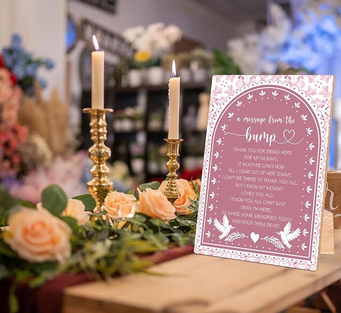 Pink Cielito Lindo A Message From the Bump Baby Shower Signs, Fiesta Wooden - Image 3
