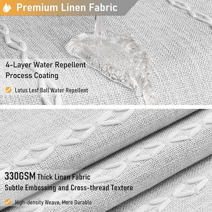 60x72 Boho Farmhouse Linen Heavy Duty Shower Curtain Set, 330GSM Linen Blend - Image 4