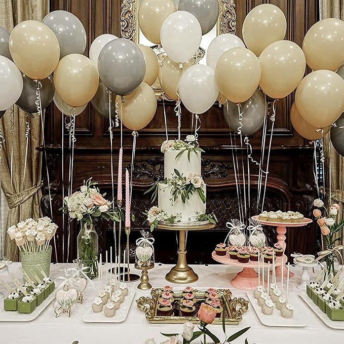 PartyWoo Light Brown Balloons 100pcs Nude Neutral Boho Tan Fall Color | 12 Inch - Image 6