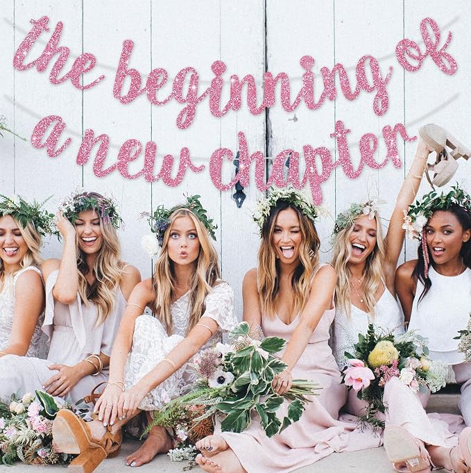 BEISHIDA Pink Pre-Strung Glitter The Beginning of A New Chapter Banner | - Image 4