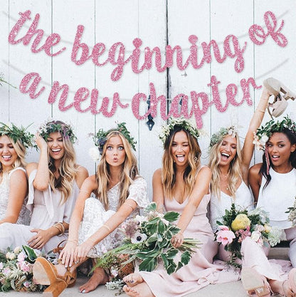BEISHIDA Pink Pre-Strung Glitter The Beginning of A New Chapter Banner | - Image 4