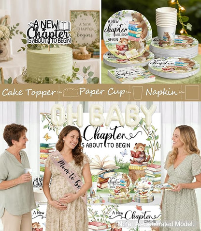 297PCS Cocomigo Green A New Chapter Begins Baby Shower Kit, 25 Guests | - Image 5