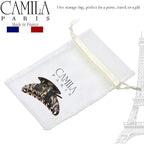 Camila Paris CP2483 French Hair Clip for Women Thick Hair for Long Curly Wavy Hair, Handmade Onyx, Girls Hair Claw Clips, Durable Styling Big Claw Clip for Thick Hair, Strong Hold Grip Made in France