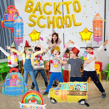 20 Pcs Back to School Balloons, School Bus Balloon, Colorful Schoolbag Pencil - Image 5