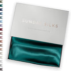 SUNDAYSILKS™ Premium Silk Pillow Cases | 100% Mulberry Silk Pillowcase with Zipper, All Sides Real 22 Momme Grade 6A Silk, Standard Queen, King Size [Teal Sapphire]