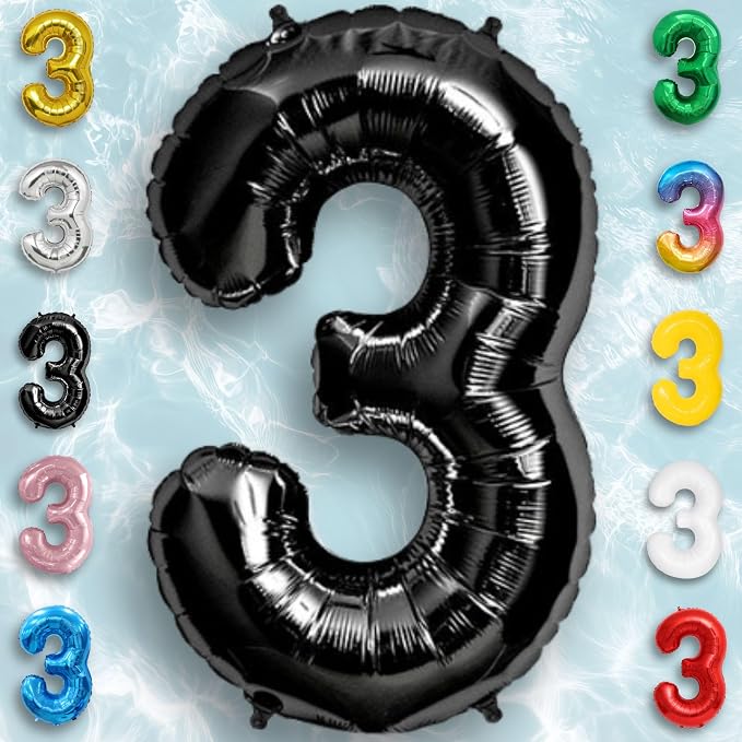 Black Number 0 to 9 Mylar Balloon 40 Inch - Image 4