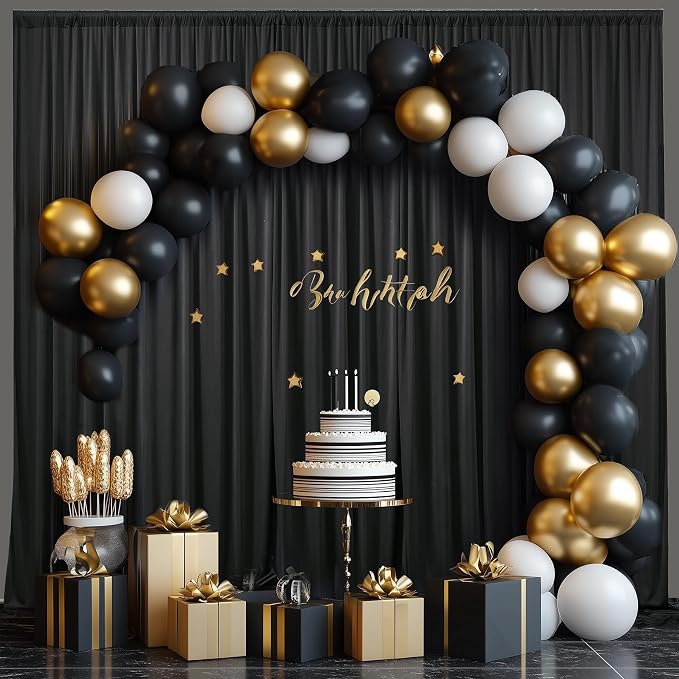 30×14ft Wrinkle Free Black Backdrop Curtain - Image 3