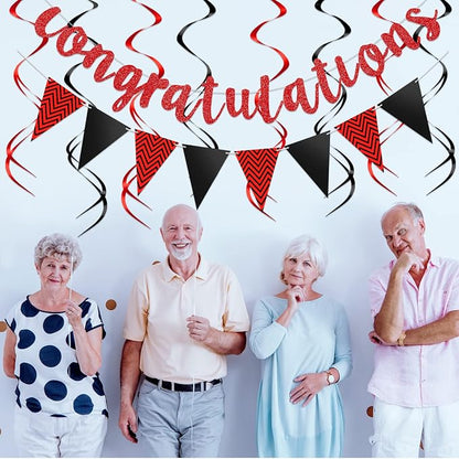 Outus Pre-strung Glitter Congratulations Banner Triangle Flag Banner - Image 6